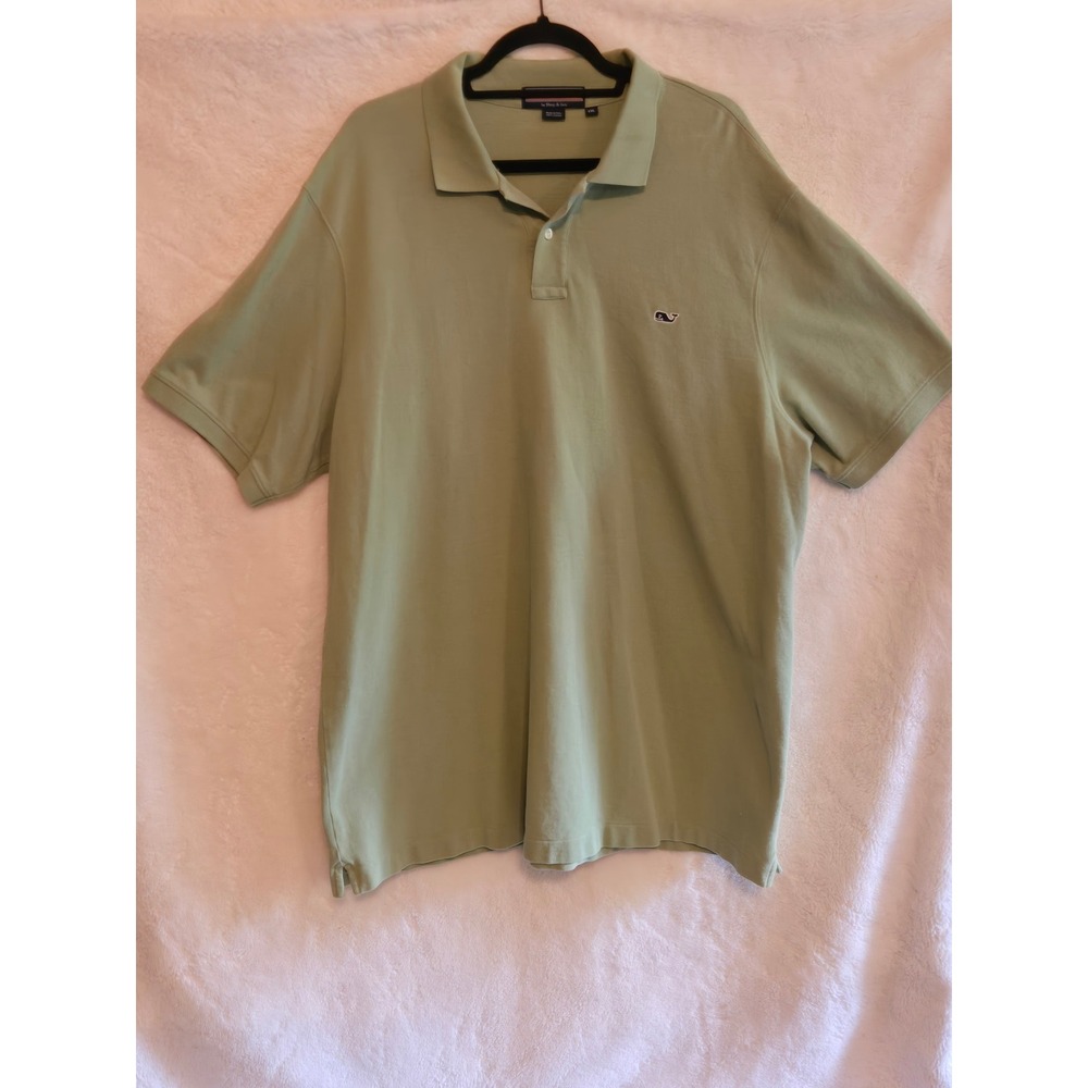 Vineyard Vines Mens XXL Polo Sage Green Classic Pique Cotton Short Sleeve